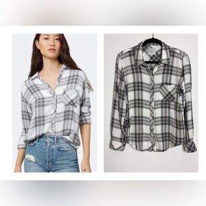 Rails Hunter Shirt in White Ash Mint Western Coastal Cowgirl Size Medium